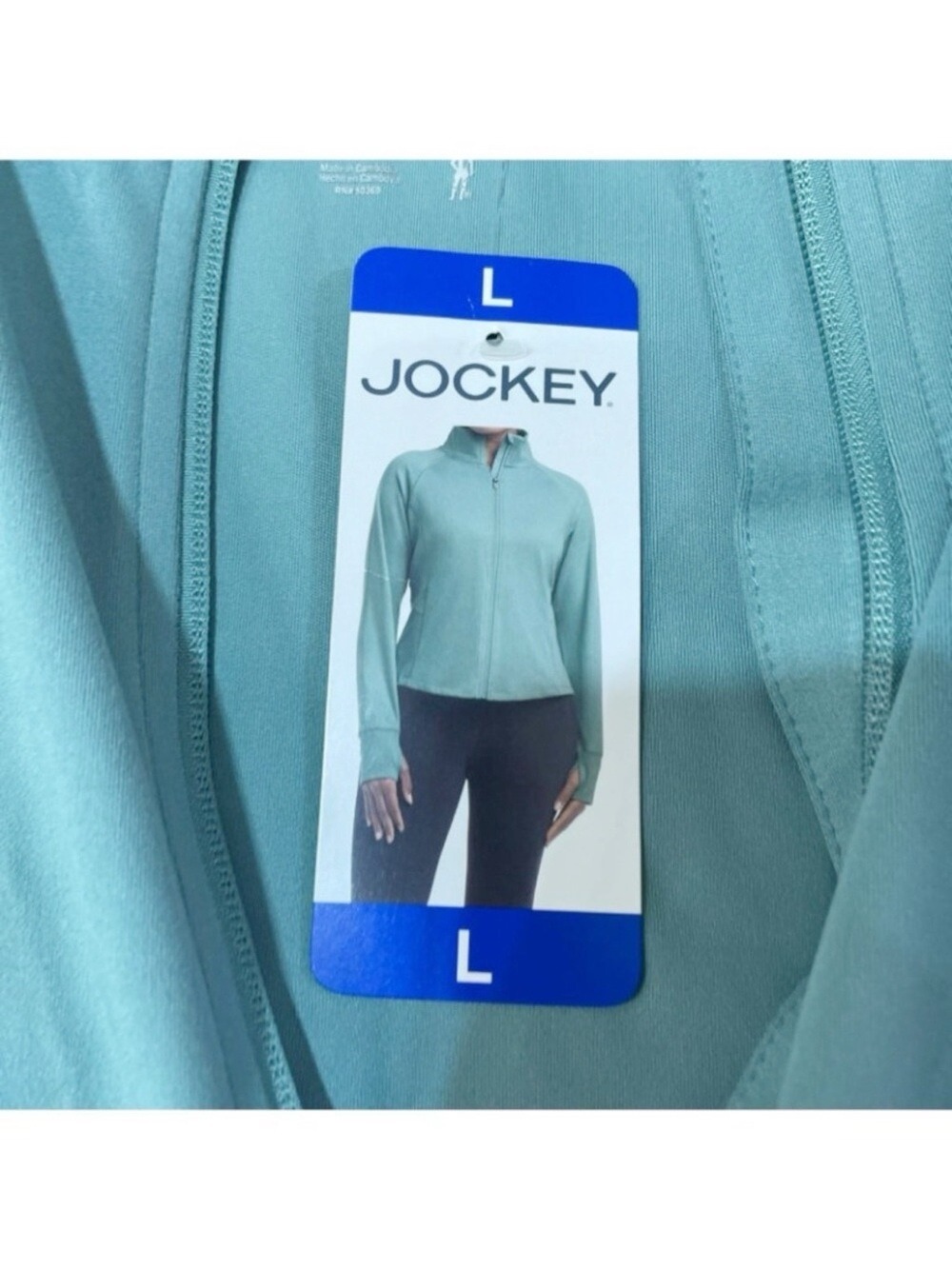 NEW WITH TAGS-Jockey Tulip Hem Stylish Functional Yoga Jacket Blue Arctic Large